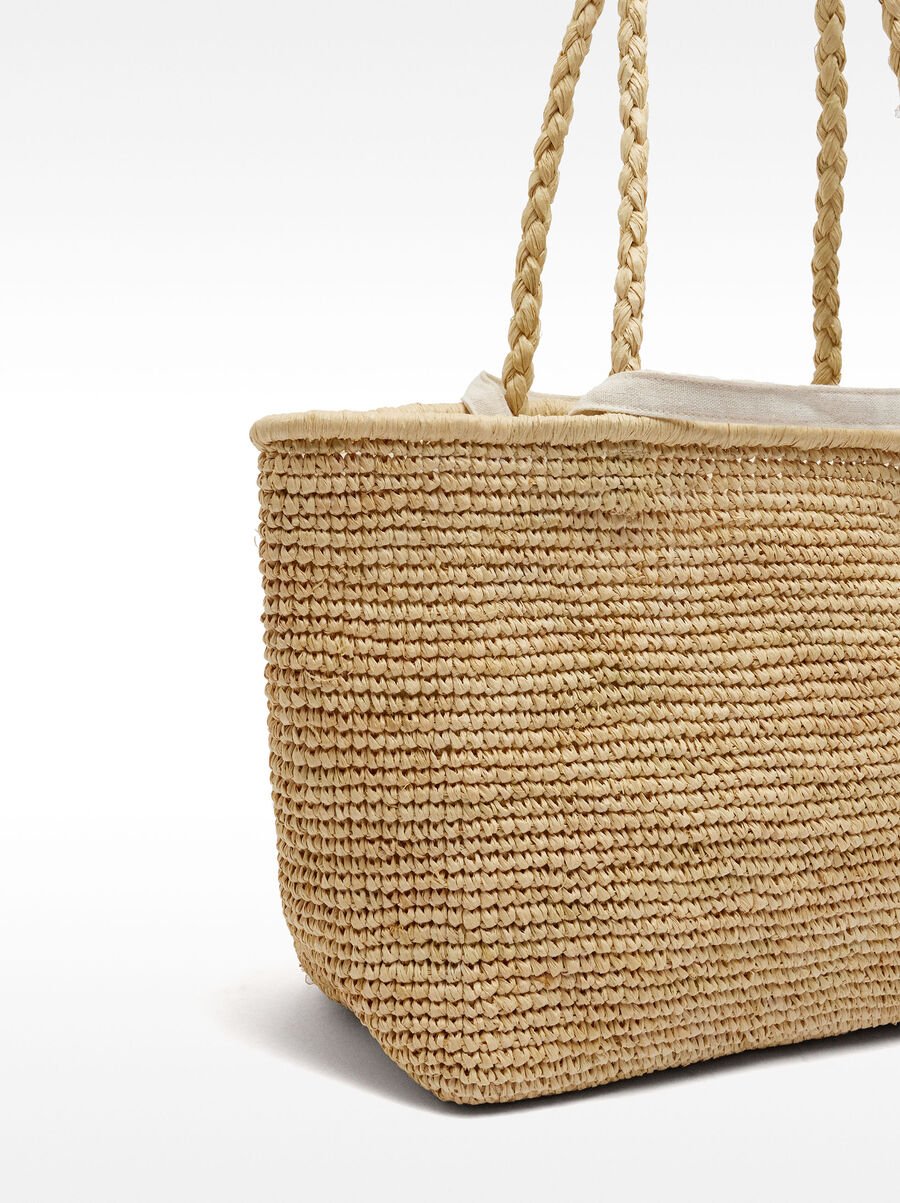 Medium straw shopper bag
