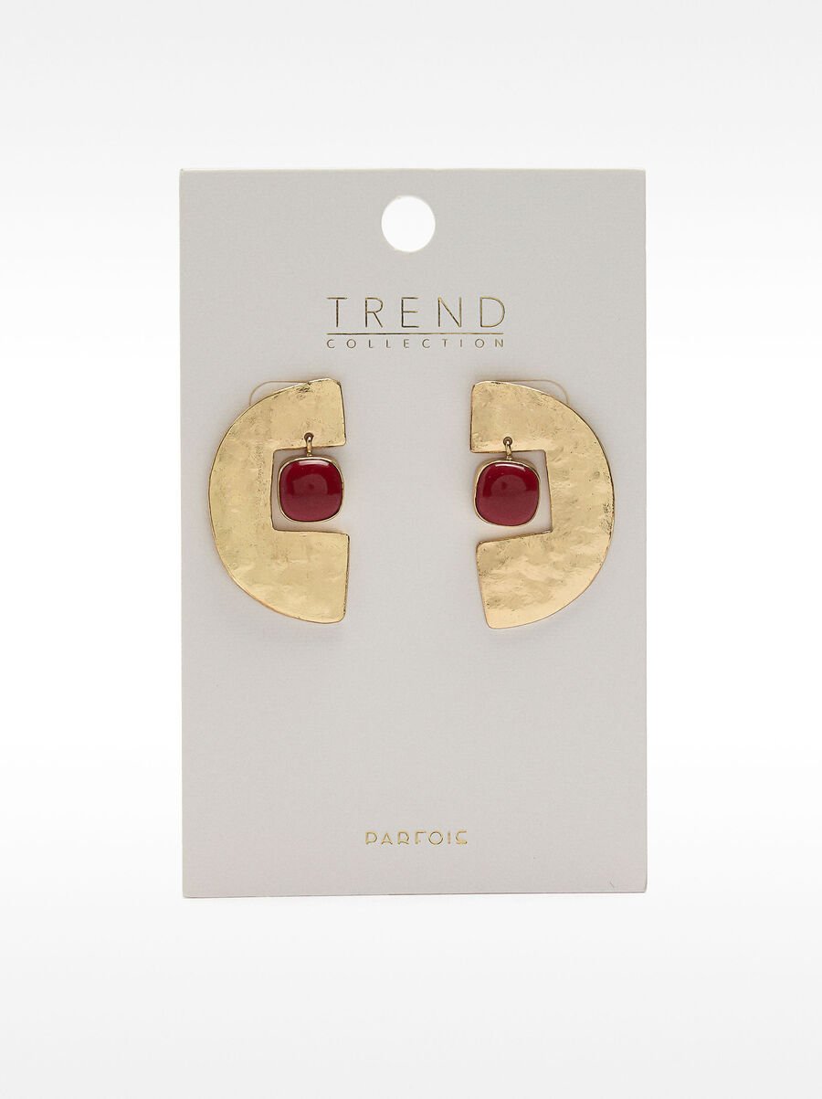Maxi centre half-circle earrings with stones