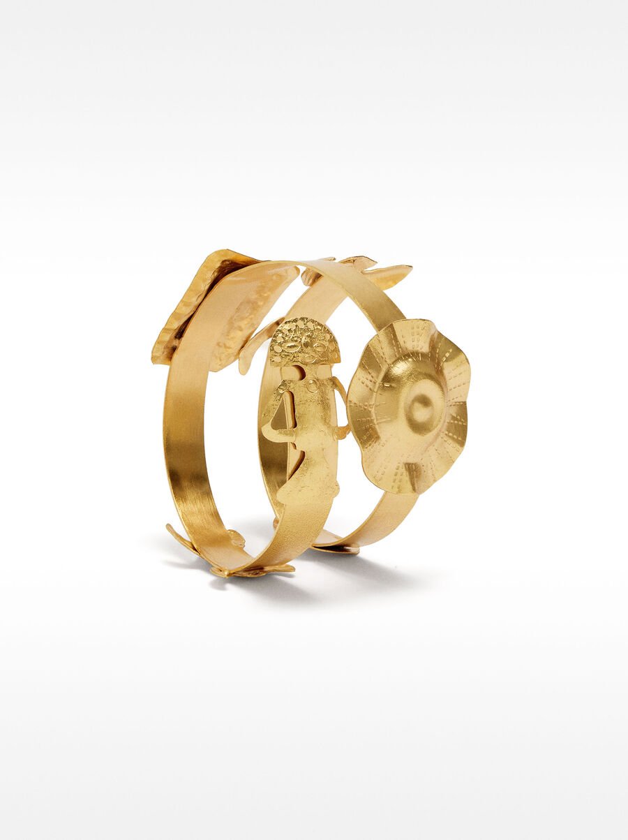 Spiral brass ethnic bracelet