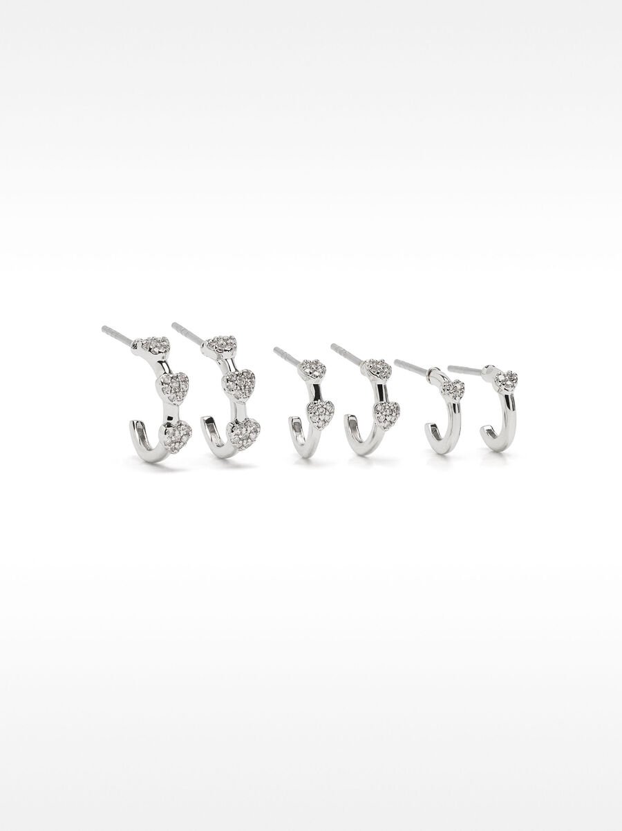 Set of hoop earrings with zirconia