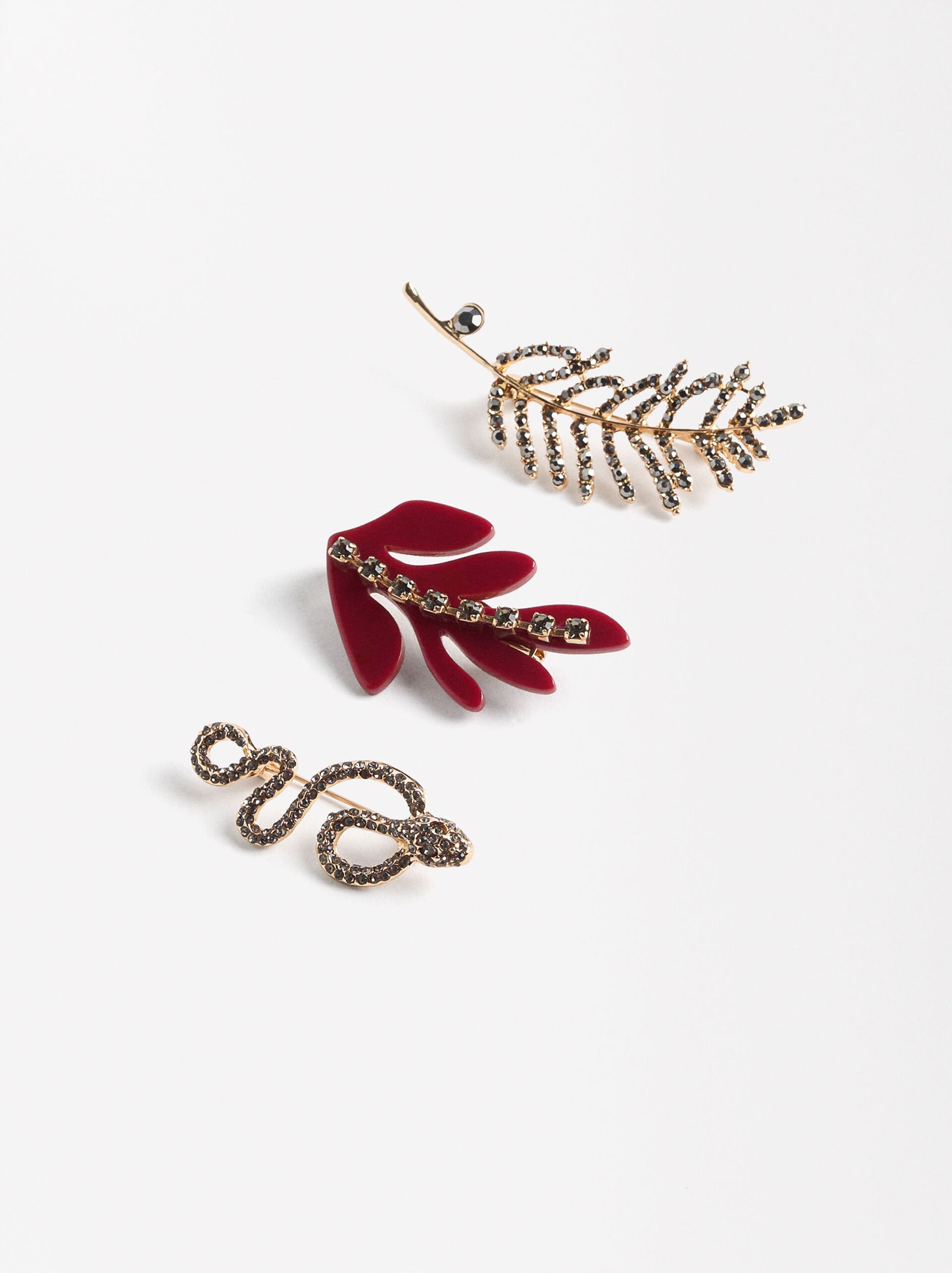 Pin Set with Leaves and Snake image number 0.0