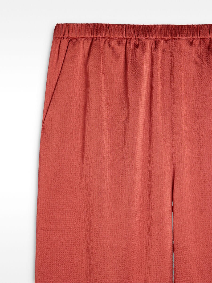 Satin trousers with elastic waist