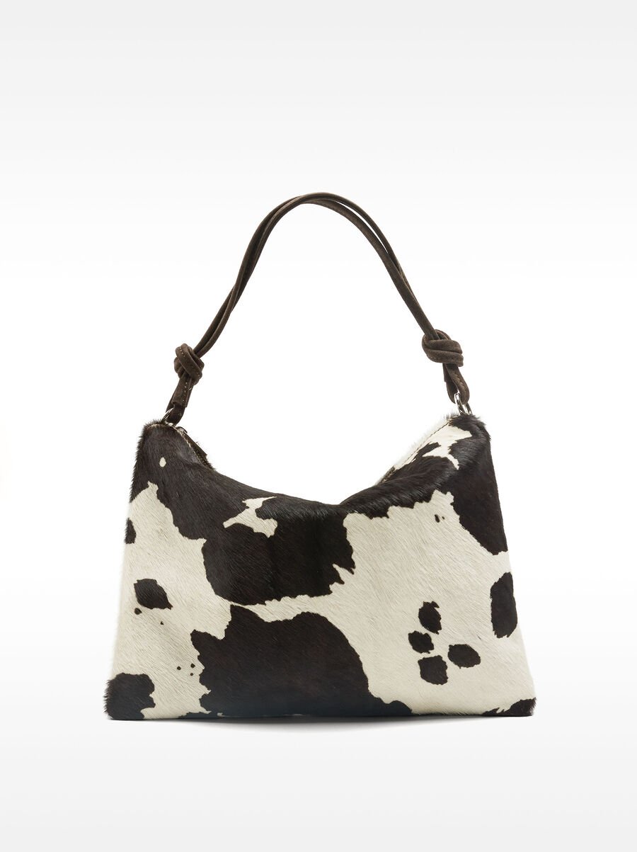 Animal print leather shoulder bag