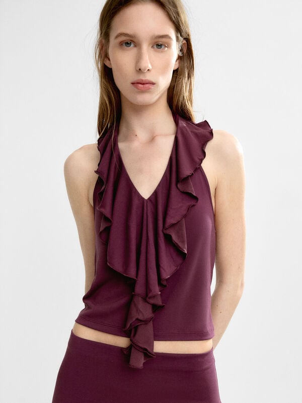 Top halter avec volants