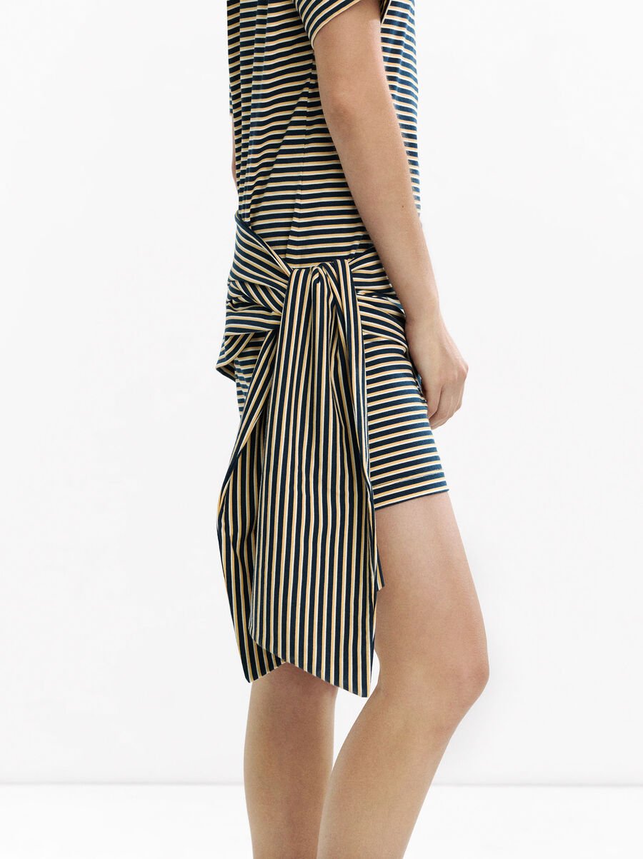 Short striped dress 100% cotton