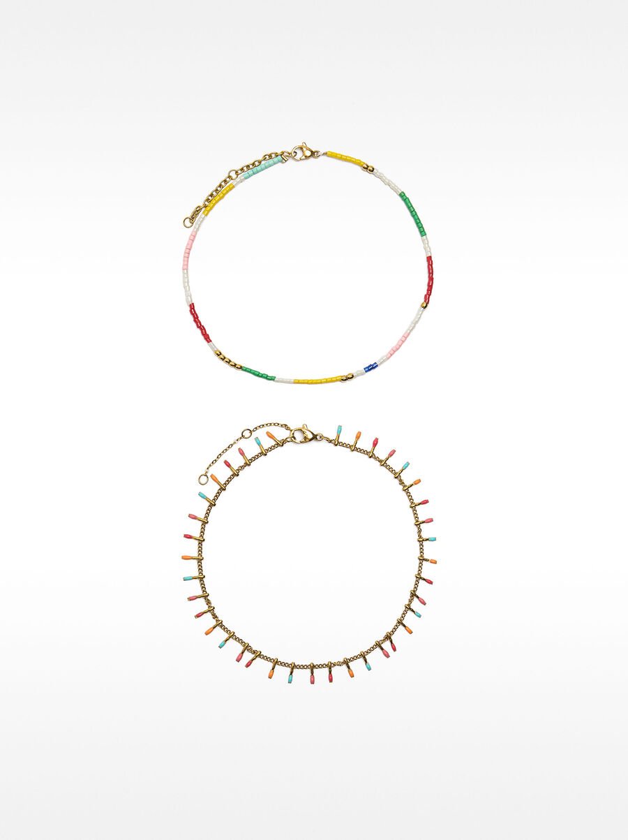 Enamelled anklet set – stainless steel
