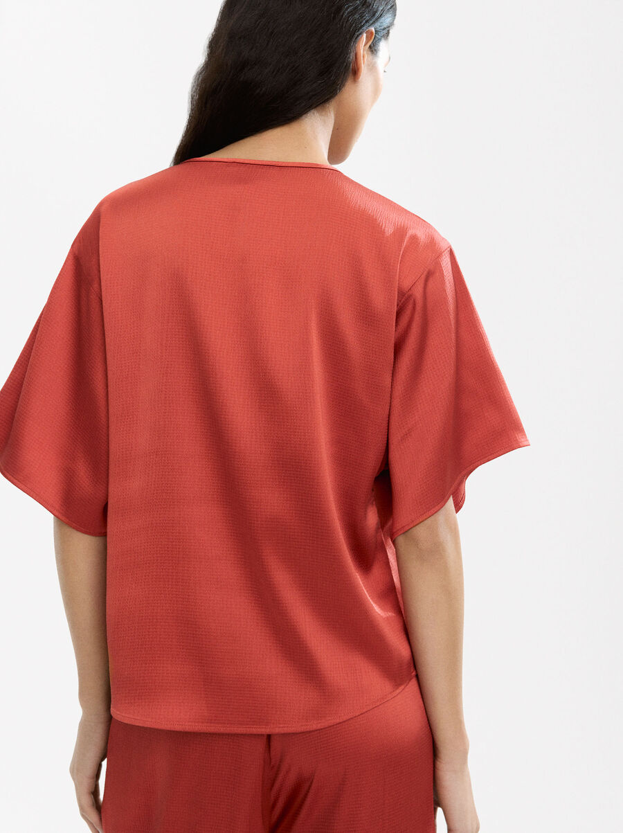 Satin blouse with ruched