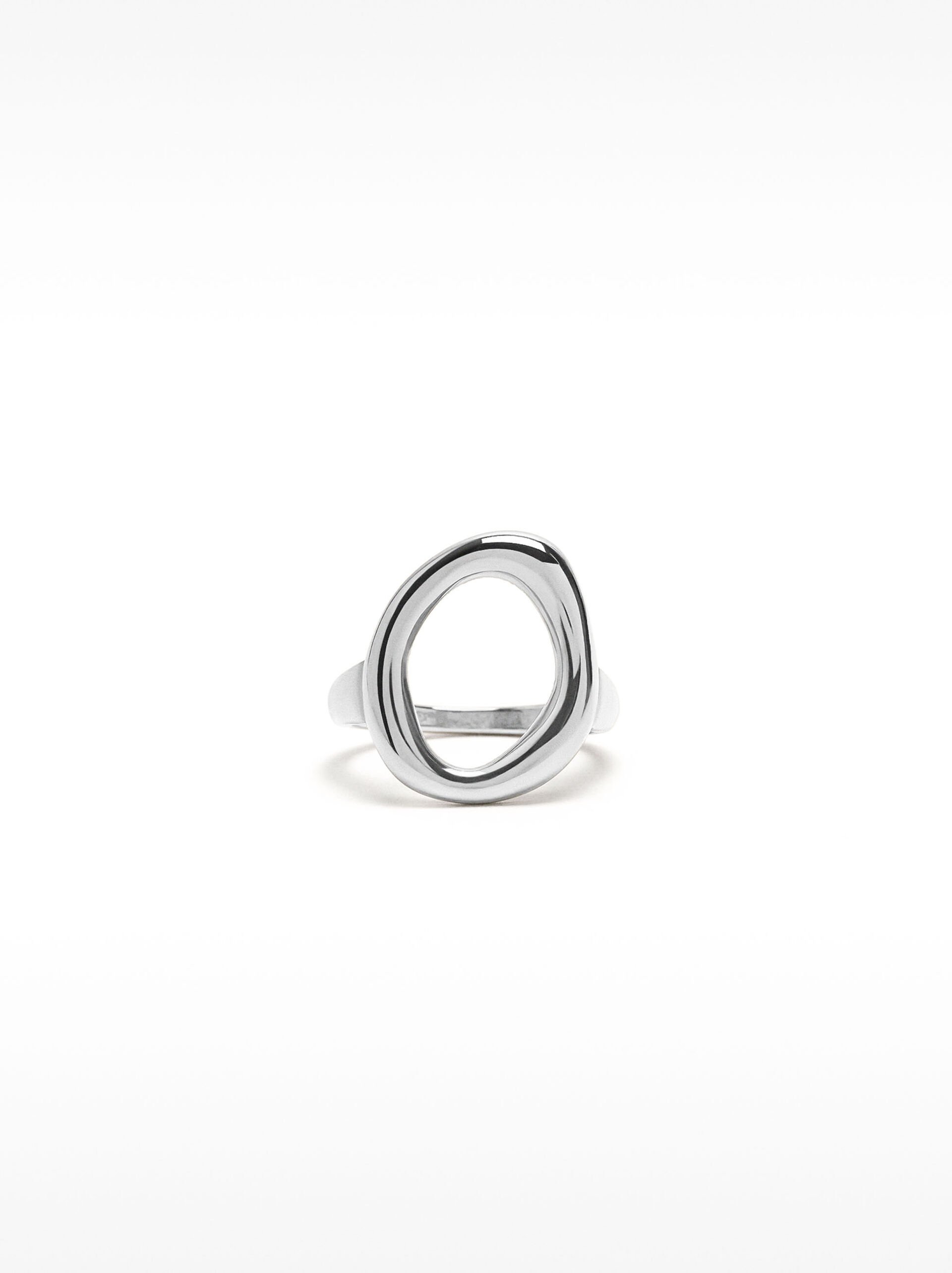 Bague avec anneau ovale - acier inoxydable image number 0.0