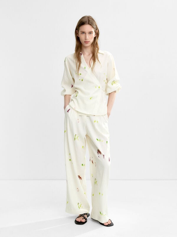 Blouse croisée imprimée
