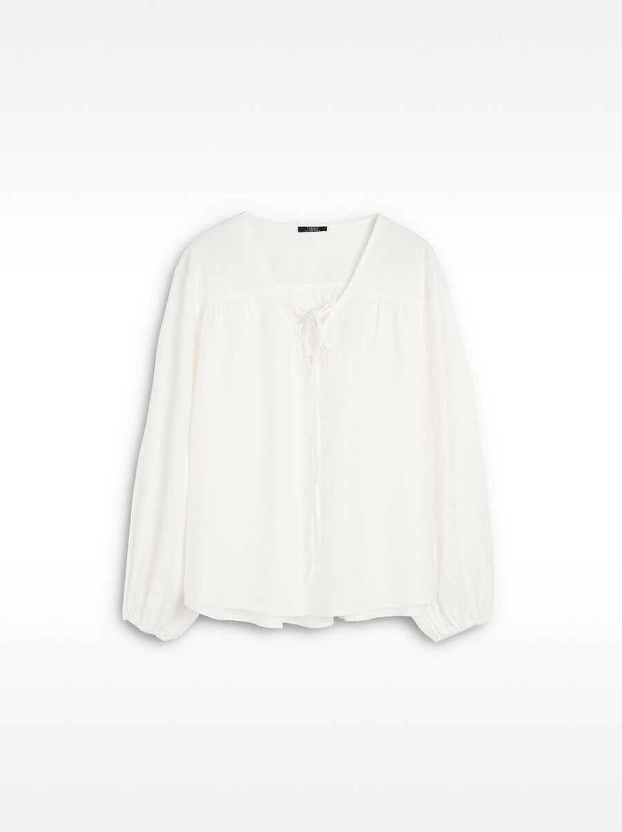 Blouse with linen long sleeve