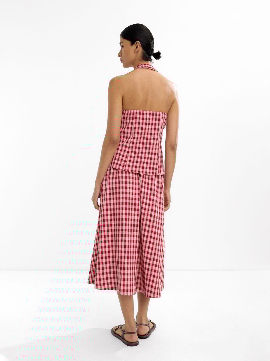 Vichy printed halter top