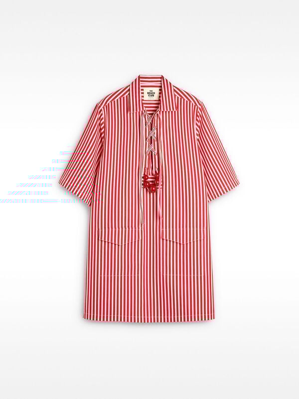 Vestito camicia in cotone a righe