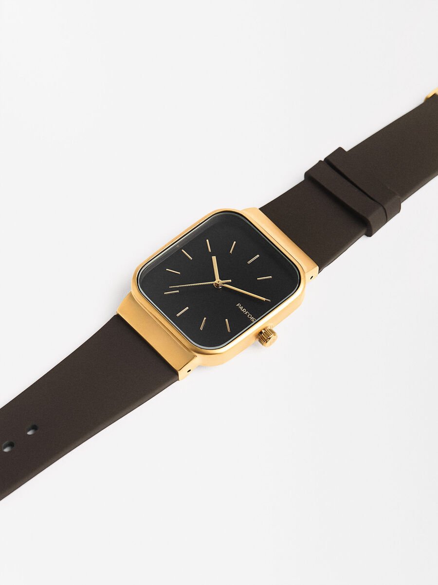 Watch with silicone strap