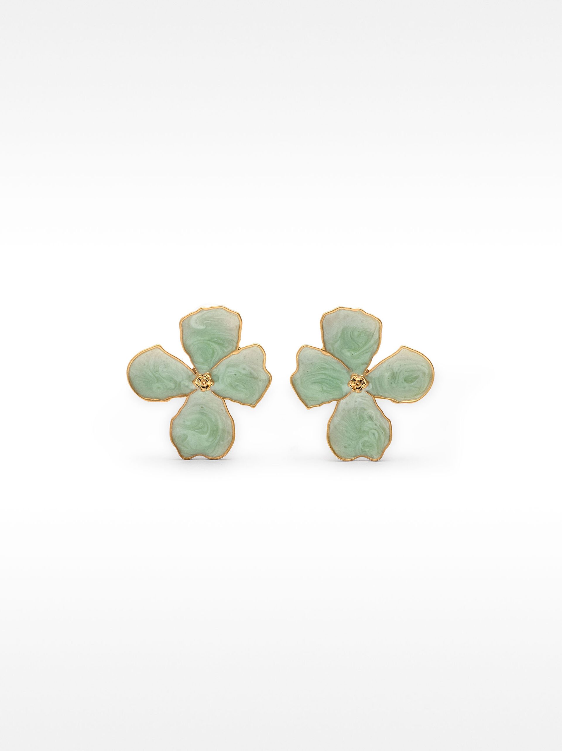 Maxi flower earrings with enamel image number 0.0