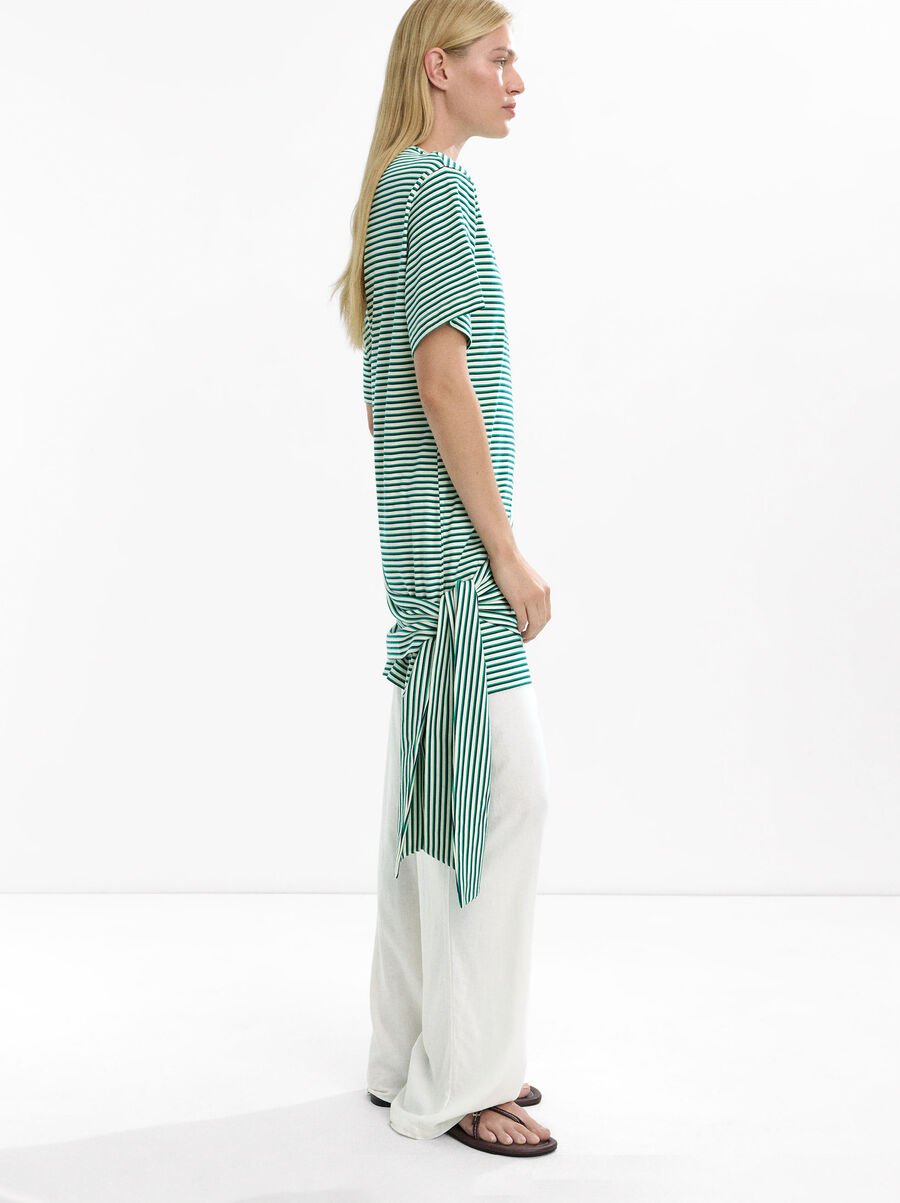 Short striped dress 100% cotton