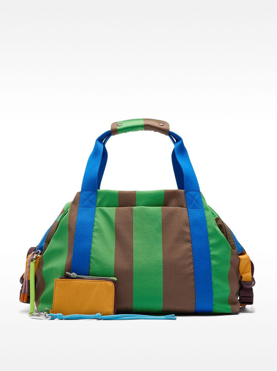 Sac week-end en nylon à rayures