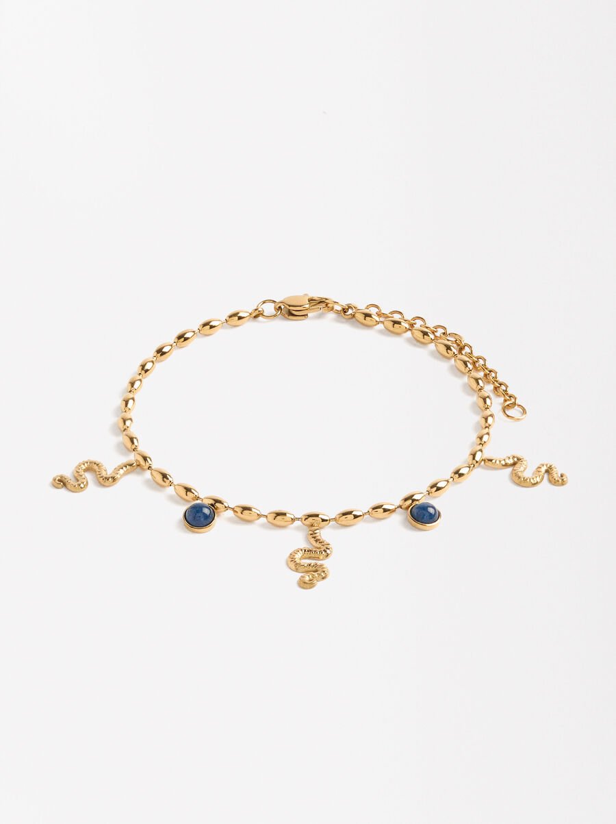 Bracelet with Stones and Snakes - Stainless Steel