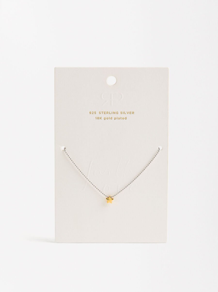 Bicolor necklace with star - 925 sterling silver