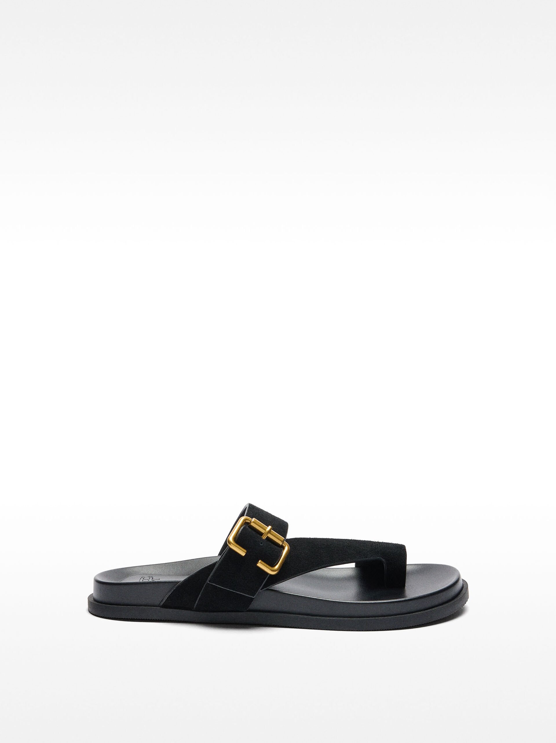 Leather sandals with straps and buckle image number 2.0