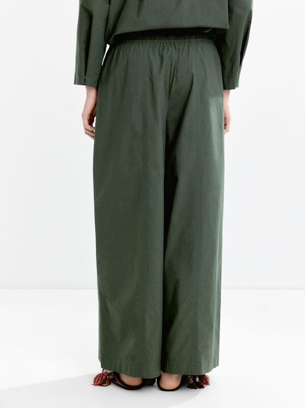 Pantalon 100 % coton avec fronces
