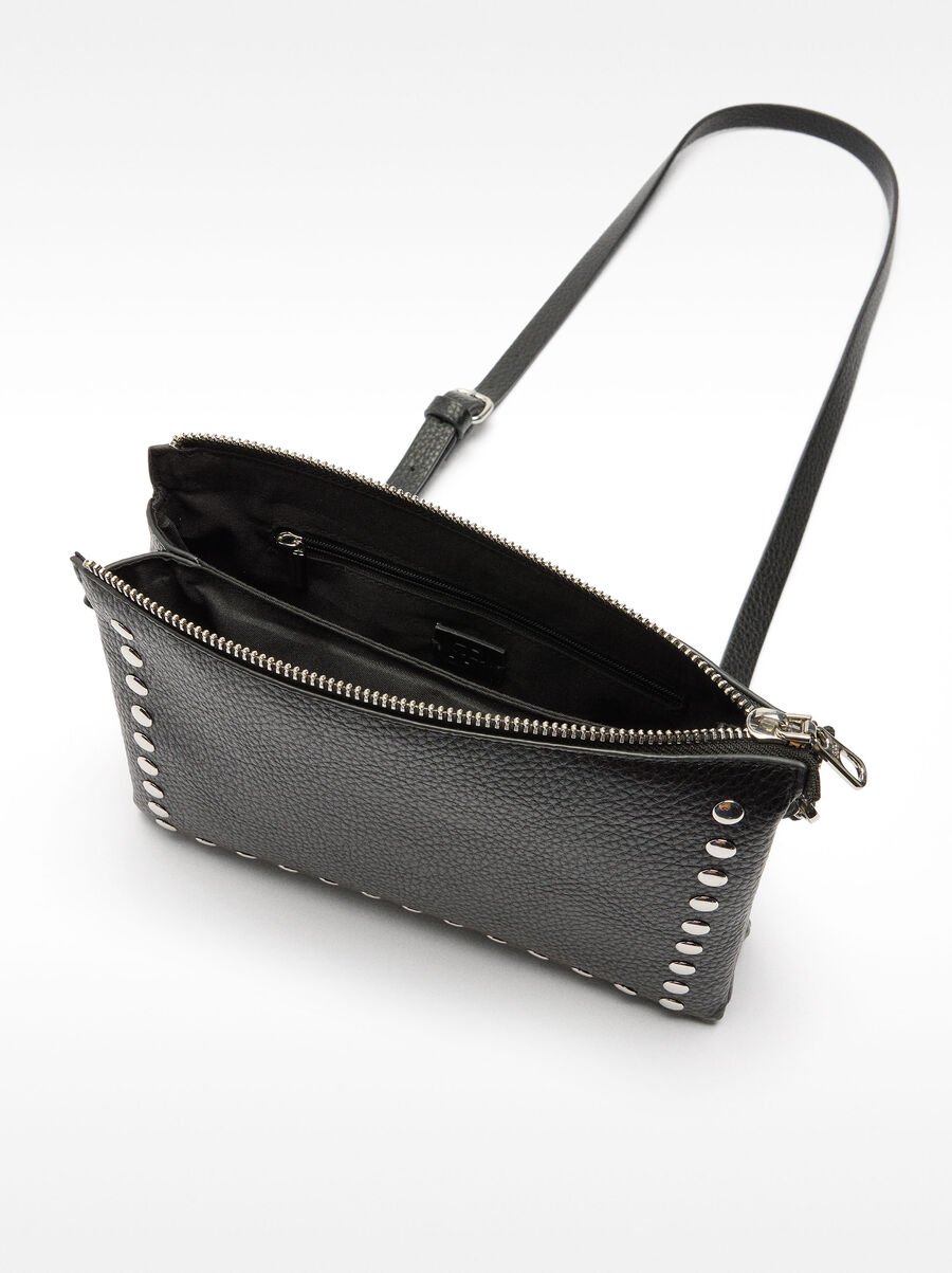 Double crossbody bag with studs