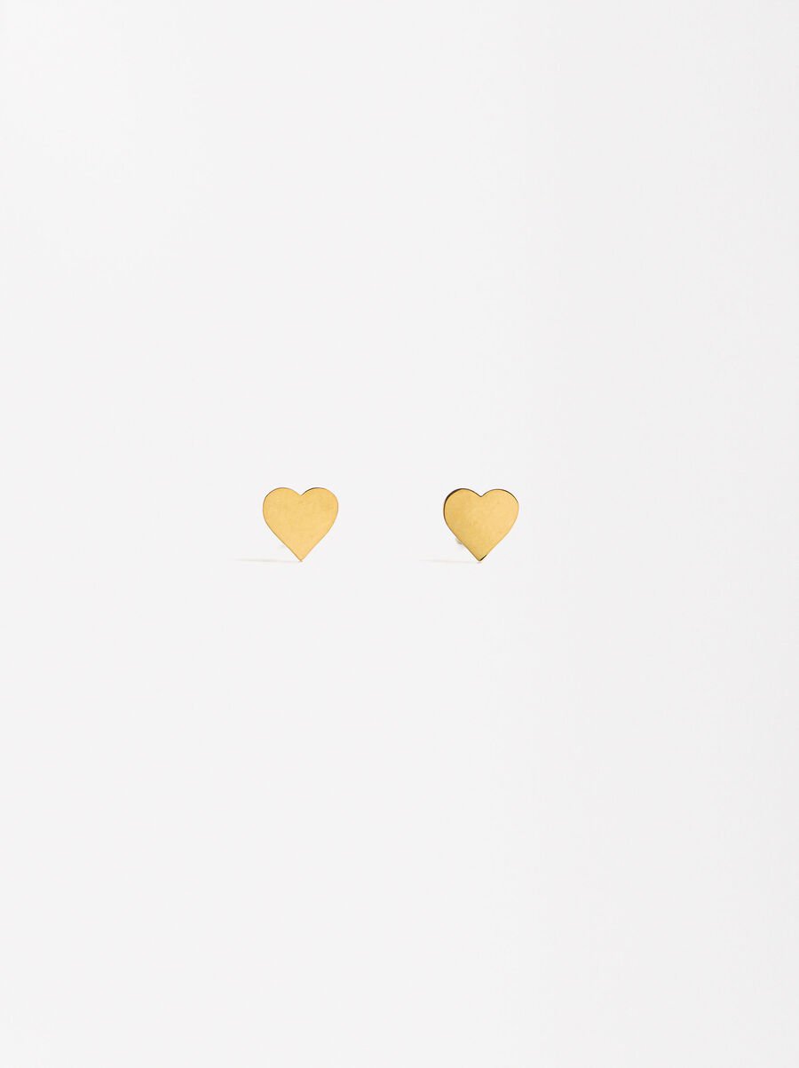 Set of necklace and earrings with heart - stainless steel