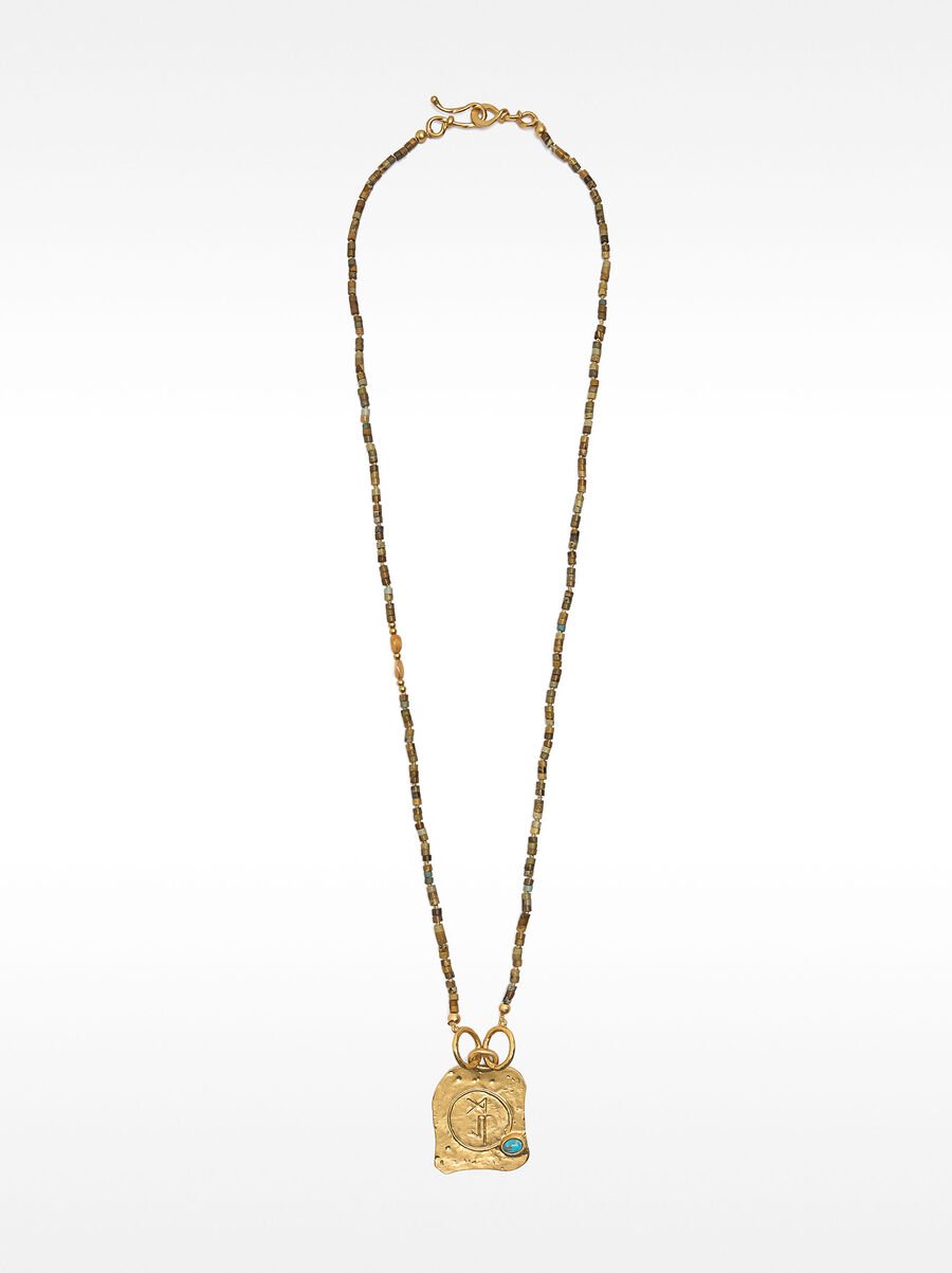 Long ethnic necklace with stones