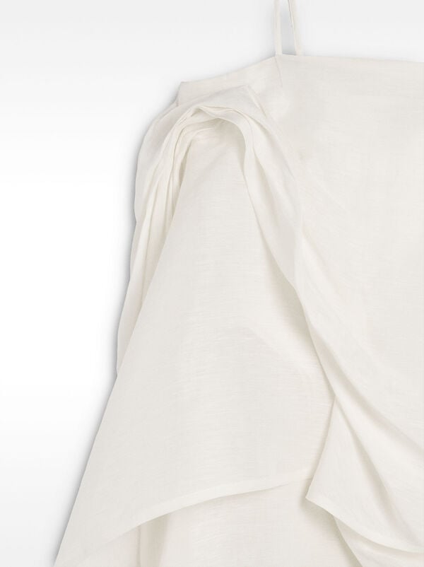 Abito corto con spalline drappeggiato