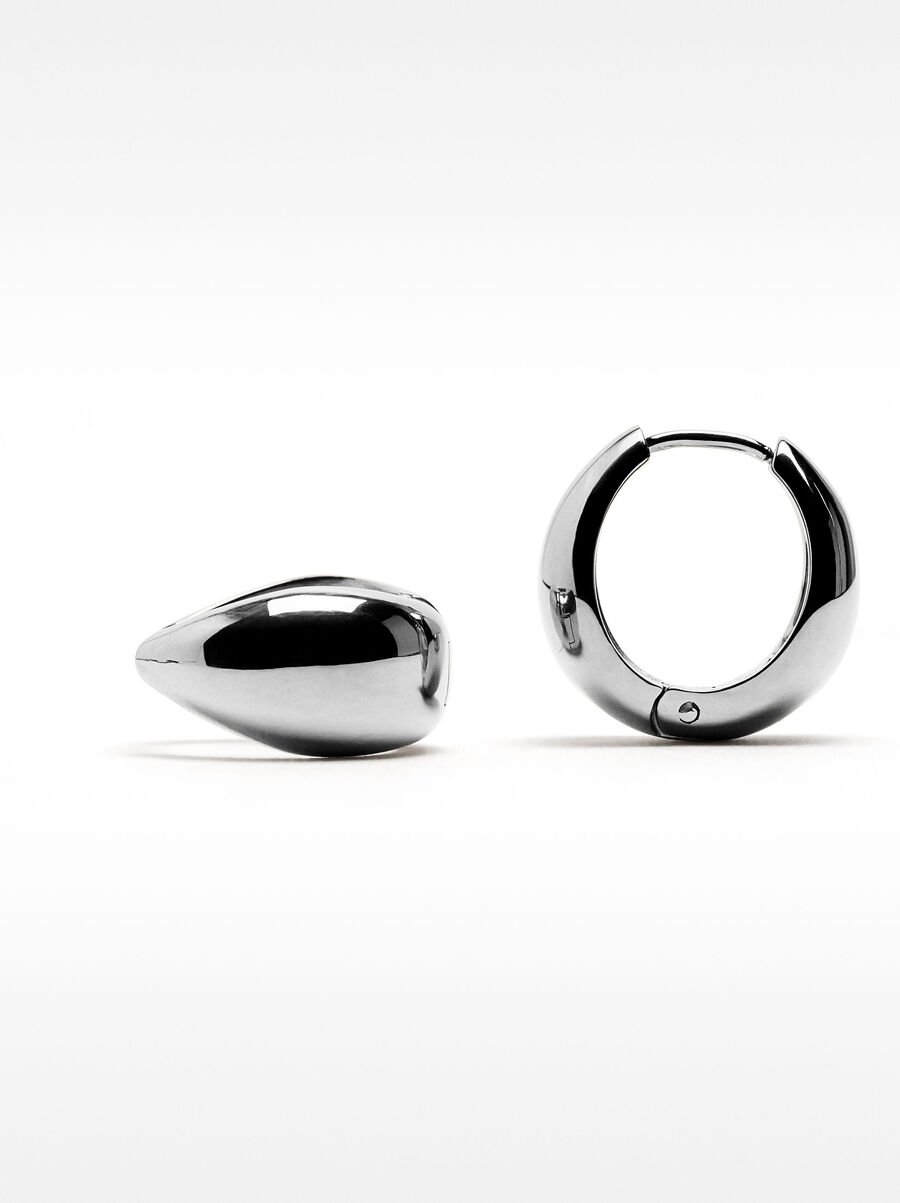 Teardrop hoop earrings – stainless steel