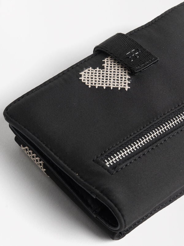 Borsa per cellulare in nylon con cuori