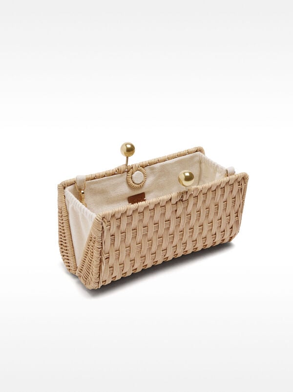Borsetta da sera intrecciata in rattan