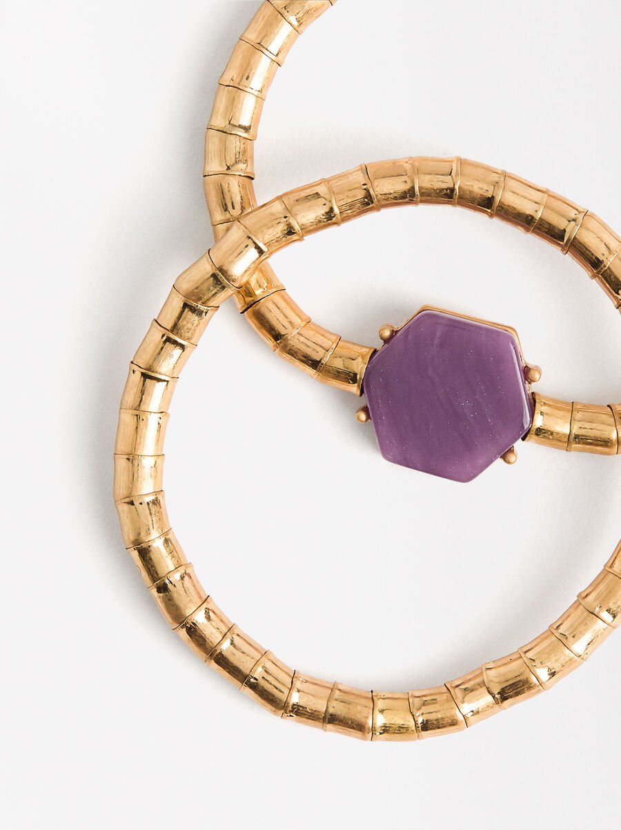 Set of elastic bracelets with stone