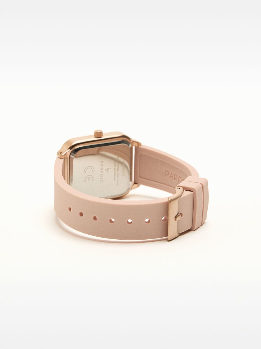 Watch with silicone strap