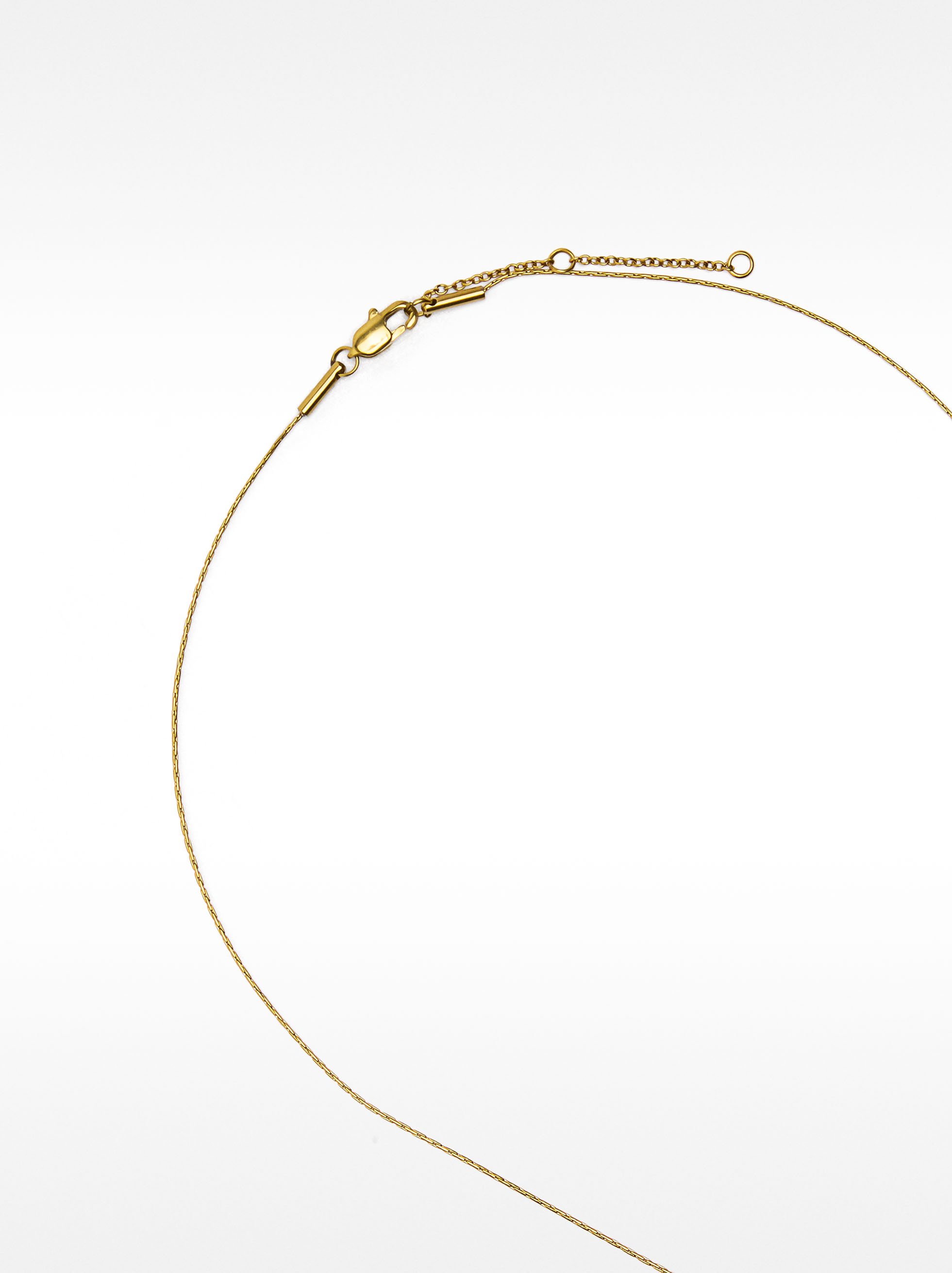 Short necklace with blue quartz – stainless steel image number 4.0