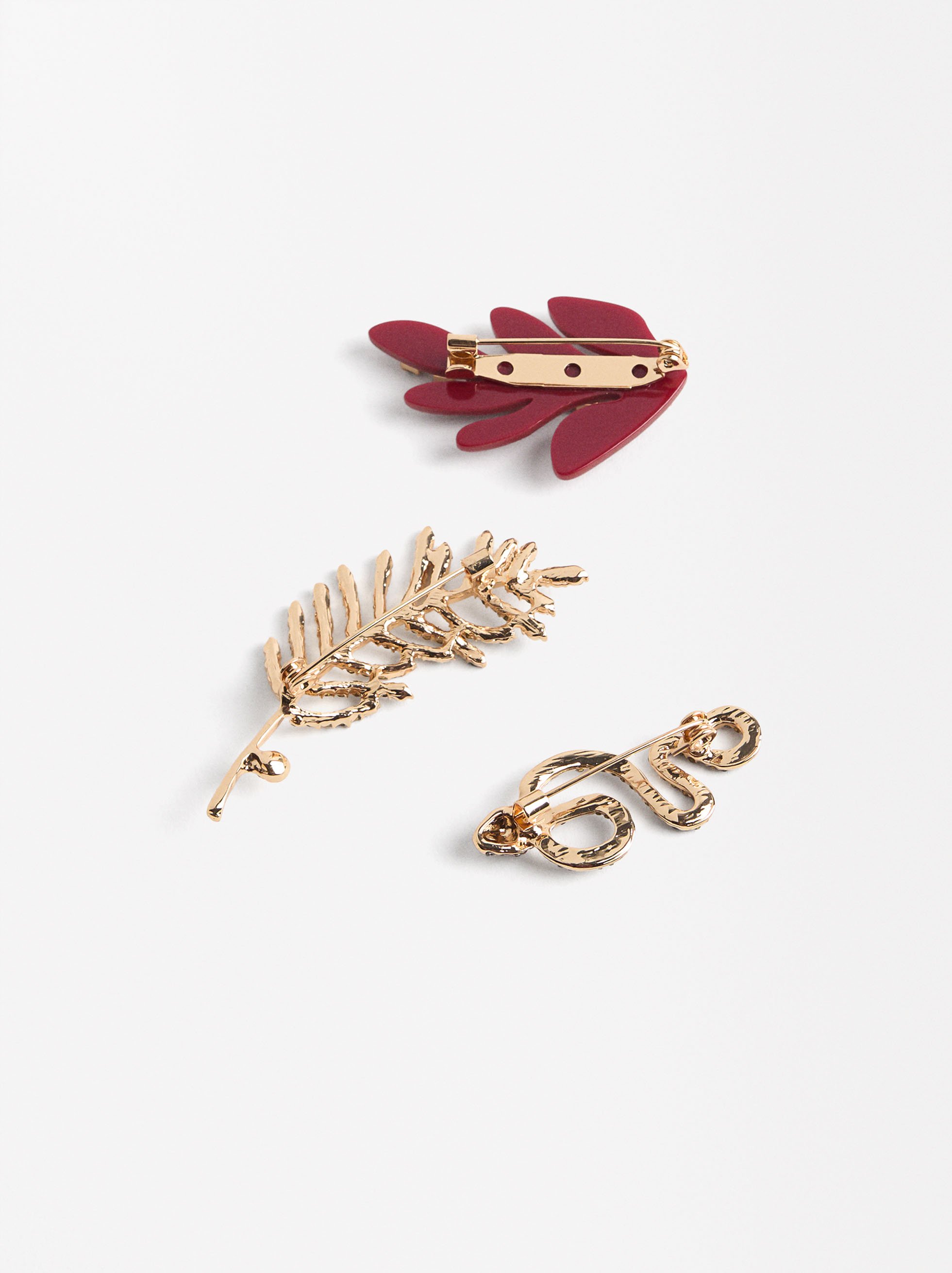 Pin Set with Leaves and Snake image number 2.0