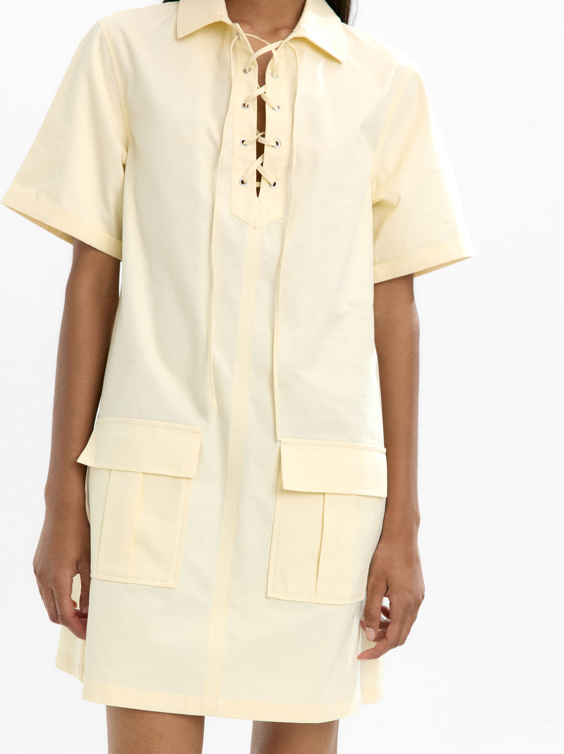 Shirt dress with pockets 100% cotton image number 1.0
