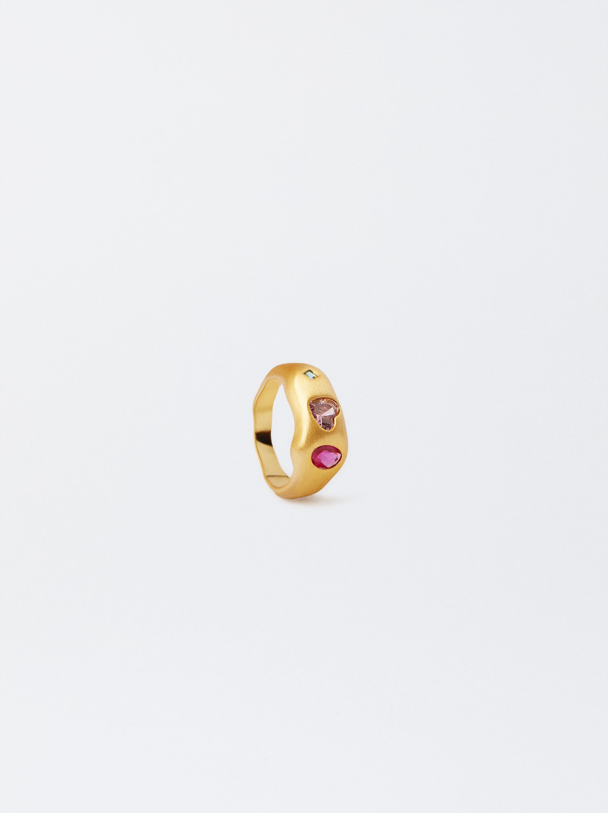 Anillo con circonia baño de oro 18k image number 1.0